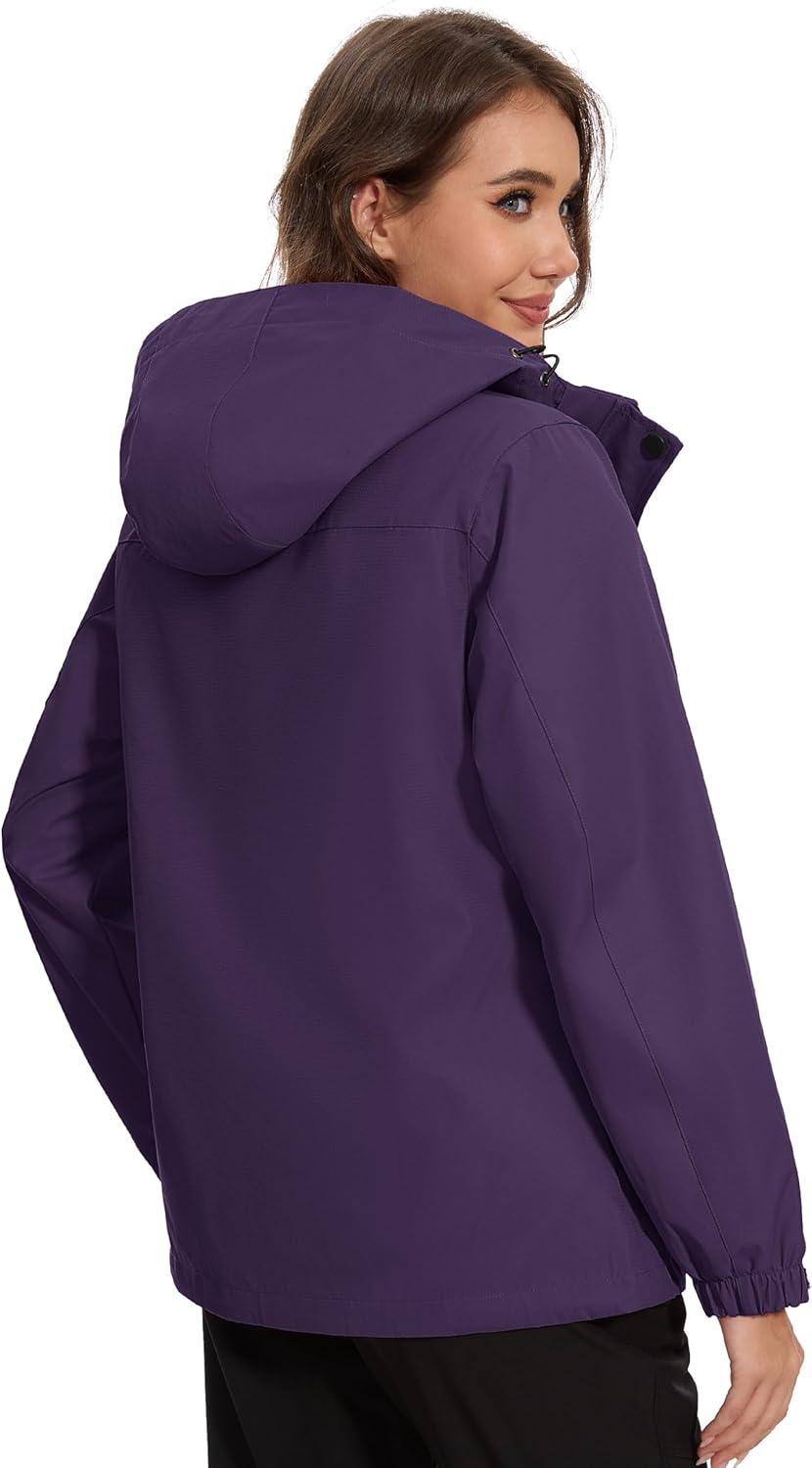 imageMAGCOMSEN Womens 3 in 1 Ski Jacket Water Resistant Winter Snow Coat Warm Fleece Lined Windproof Hiking Rain OutwearDeeppurple