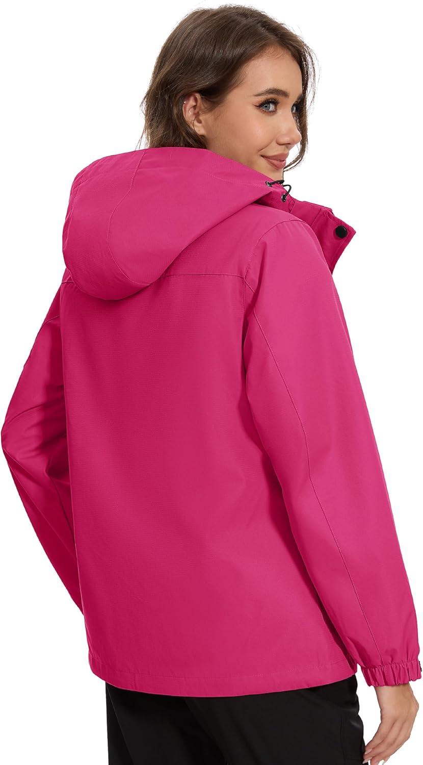 imageMAGCOMSEN Womens 3 in 1 Ski Jacket Water Resistant Winter Snow Coat Warm Fleece Lined Windproof Hiking Rain OutwearRosered