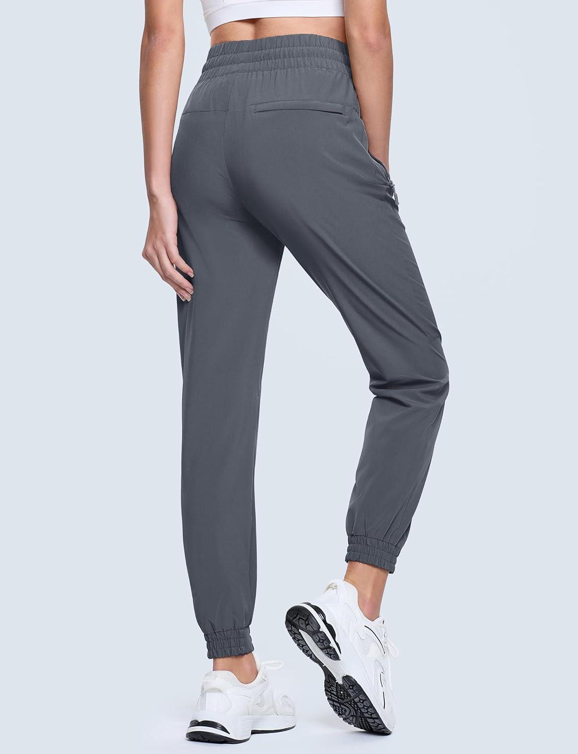 imageMAGCOMSEN Womens Hiking Pants Lightweight Quick Dry Water Resistant Joggers with Pockets Athletic Travel OutdoorDark Grey