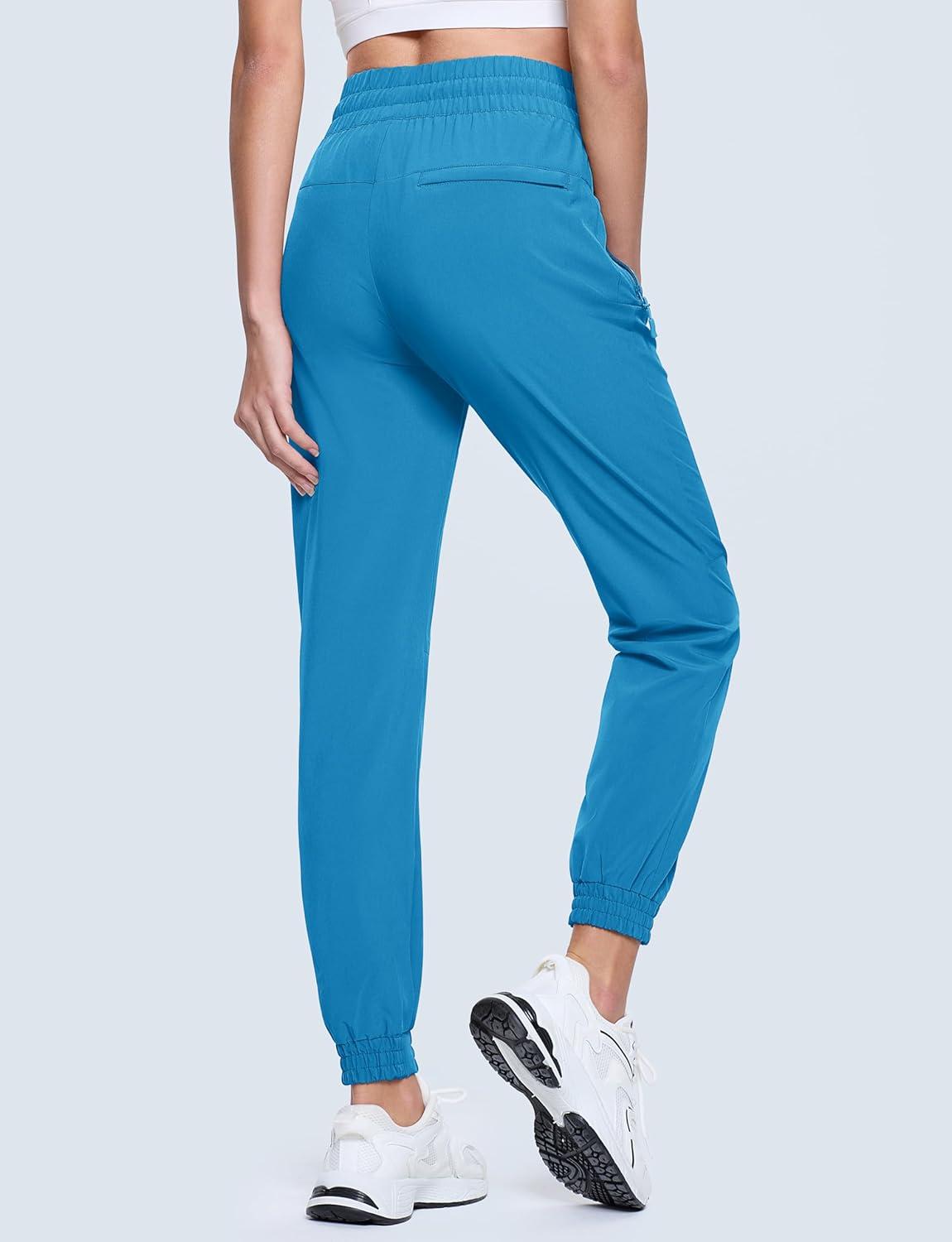 imageMAGCOMSEN Womens Hiking Pants Lightweight Quick Dry Water Resistant Joggers with Pockets Athletic Travel OutdoorLake Blue