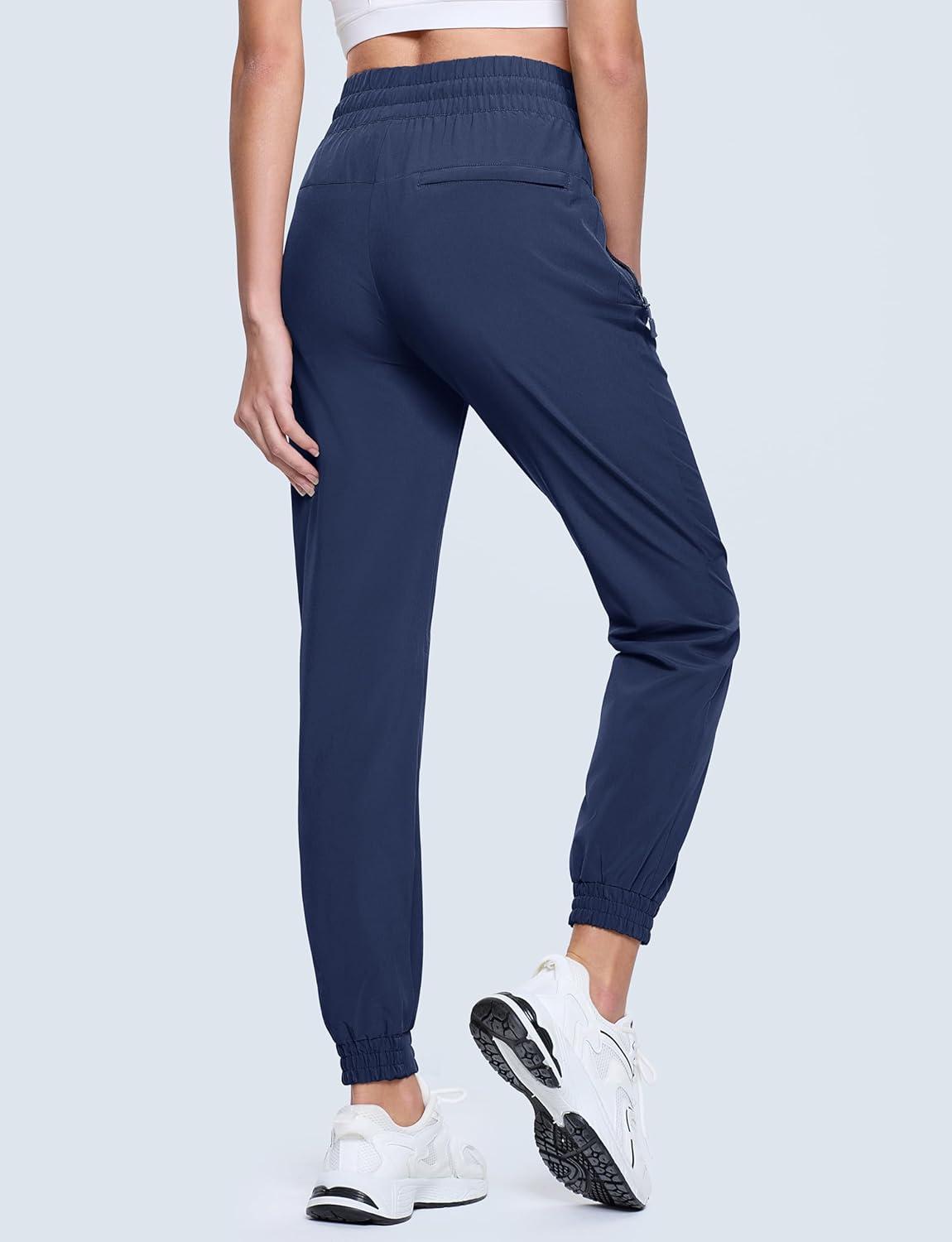 imageMAGCOMSEN Womens Hiking Pants Lightweight Quick Dry Water Resistant Joggers with Pockets Athletic Travel OutdoorNavy
