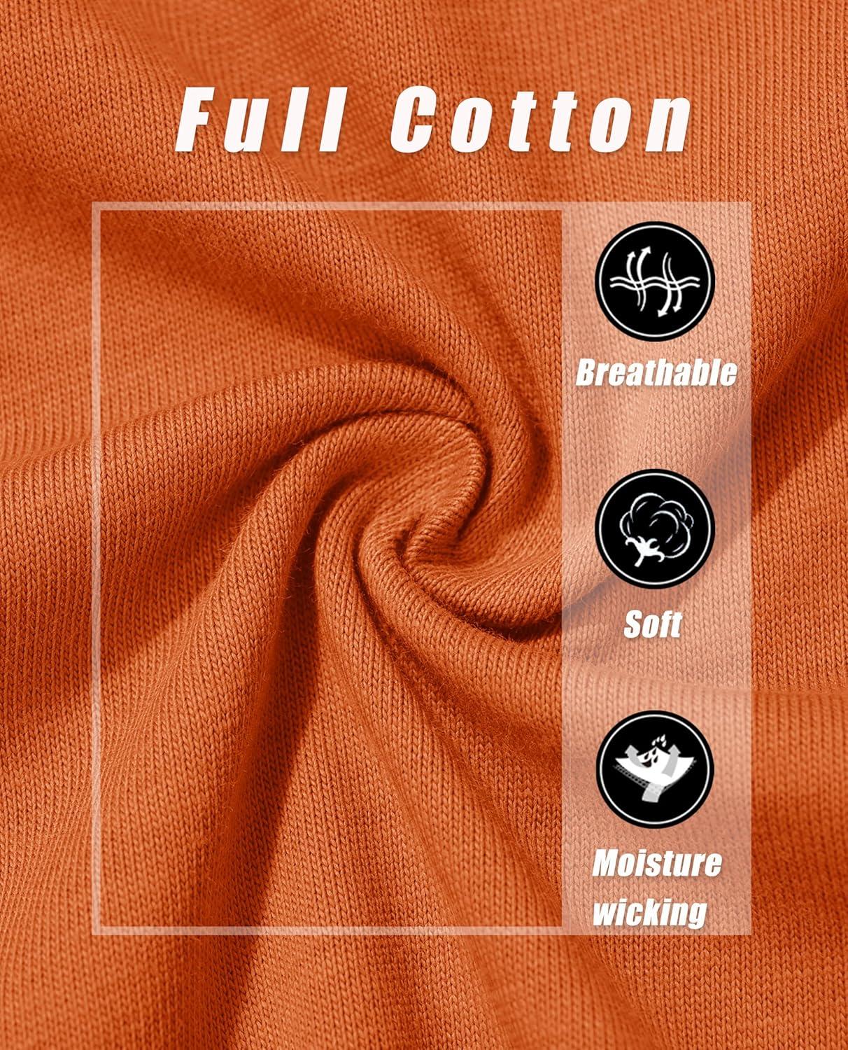 imageMAGCOMSEN Womens LongSleeve CrewNeck Cotton TShirt ClassicFit Shirt Soft Breathable Casual Tee Basic TopsDeep Orange