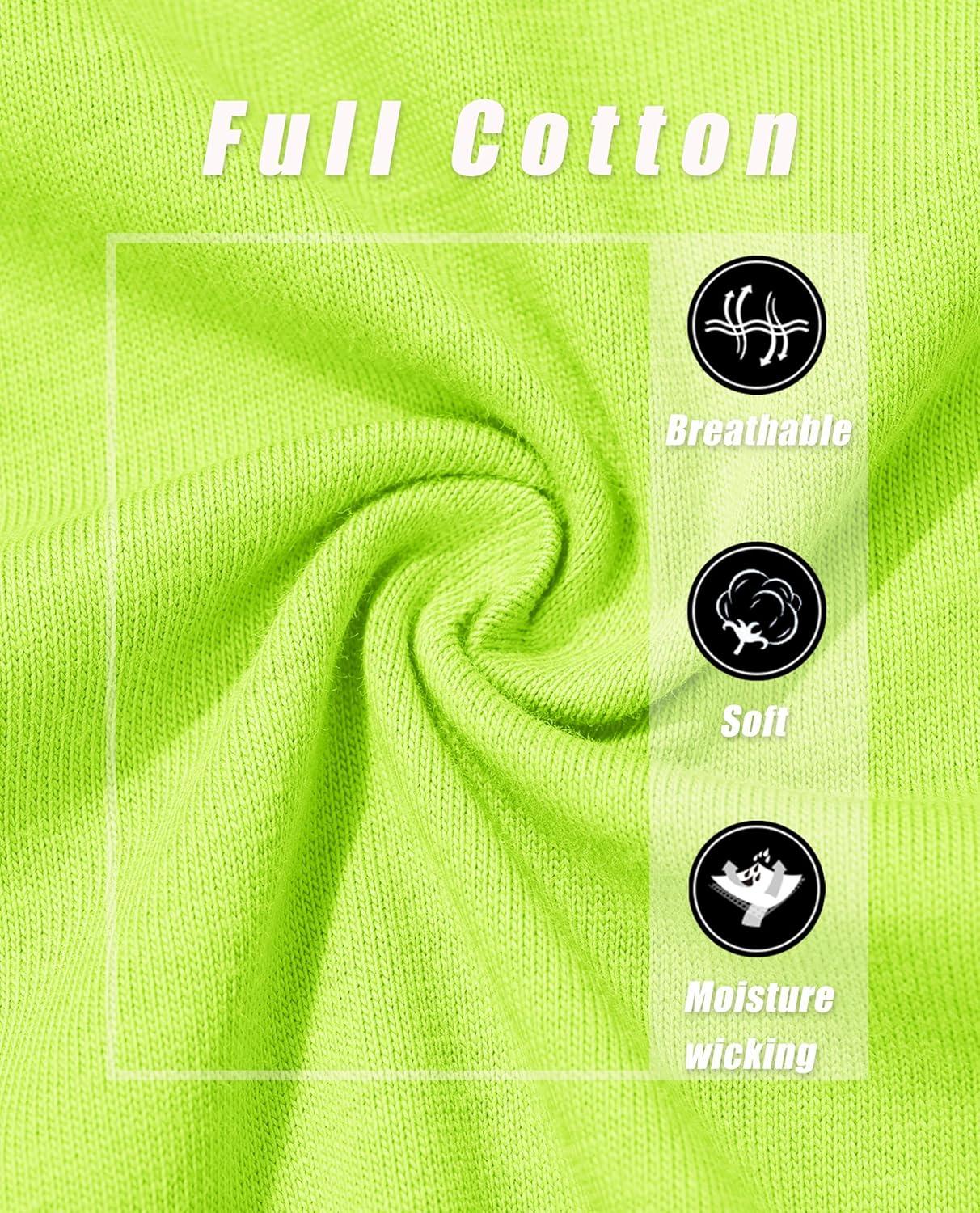 imageMAGCOMSEN Womens LongSleeve CrewNeck Cotton TShirt ClassicFit Shirt Soft Breathable Casual Tee Basic TopsFluorescent Green