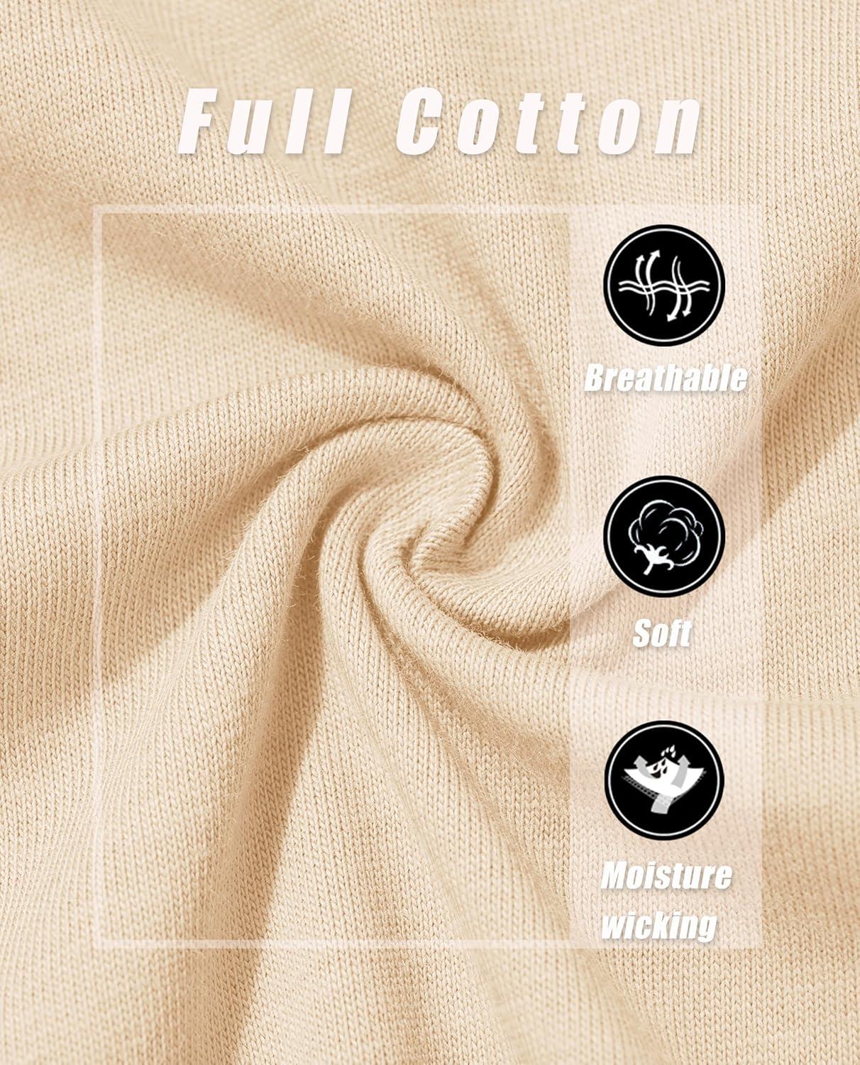 imageMAGCOMSEN Womens LongSleeve CrewNeck Cotton TShirt ClassicFit Shirt Soft Breathable Casual Tee Basic TopsLight Apricot