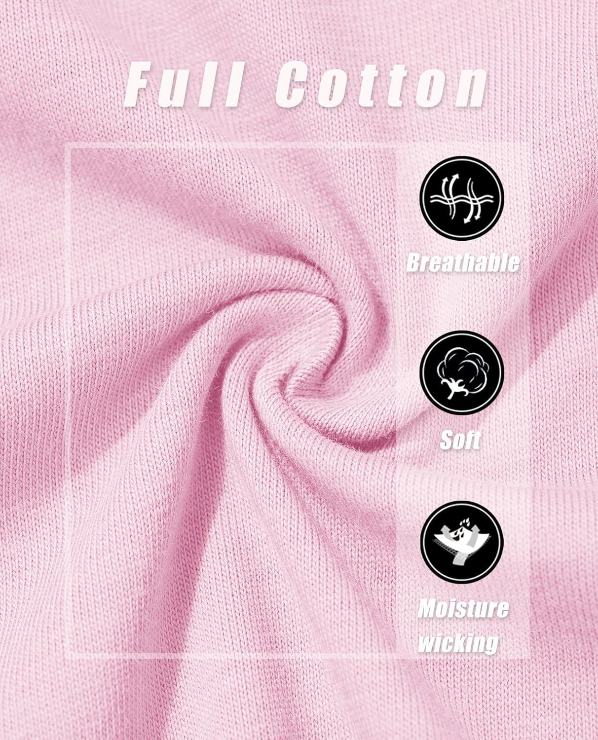 imageMAGCOMSEN Womens LongSleeve CrewNeck Cotton TShirt ClassicFit Shirt Soft Breathable Casual Tee Basic TopsLight Pink