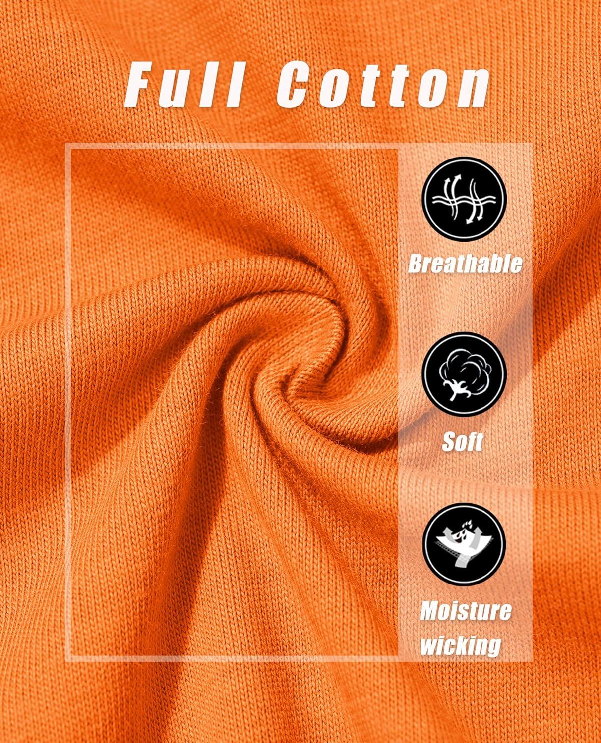 imageMAGCOMSEN Womens LongSleeve CrewNeck Cotton TShirt ClassicFit Shirt Soft Breathable Casual Tee Basic TopsOrange