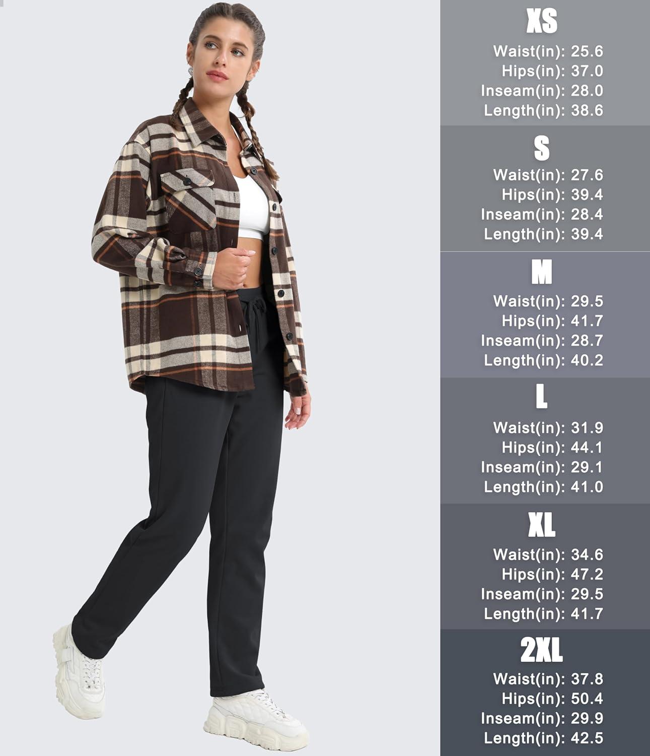 imageMAGCOMSEN Womens Sherpa Lined Sweatpants Winter Warm Fleece Pants Water Resistant Thermal Pants for Lounge Outdoor SnowBlack