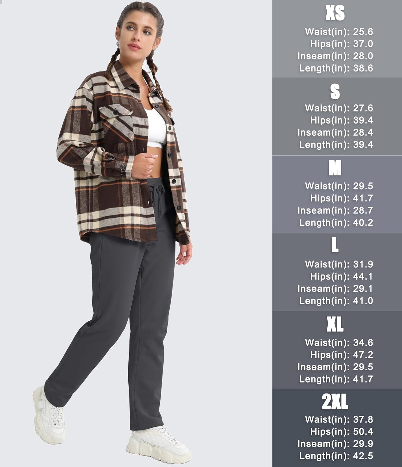 imageMAGCOMSEN Womens Sherpa Lined Sweatpants Winter Warm Fleece Pants Water Resistant Thermal Pants for Lounge Outdoor SnowDark Grey