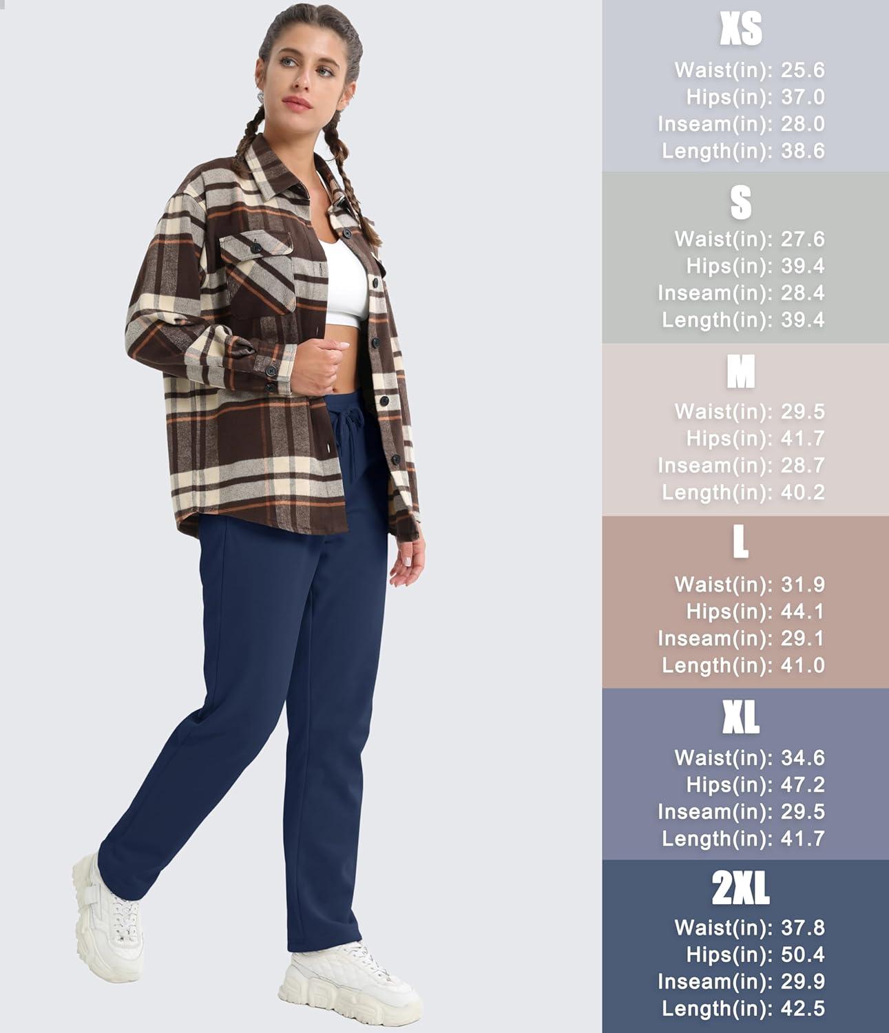 imageMAGCOMSEN Womens Sherpa Lined Sweatpants Winter Warm Fleece Pants Water Resistant Thermal Pants for Lounge Outdoor SnowNavy