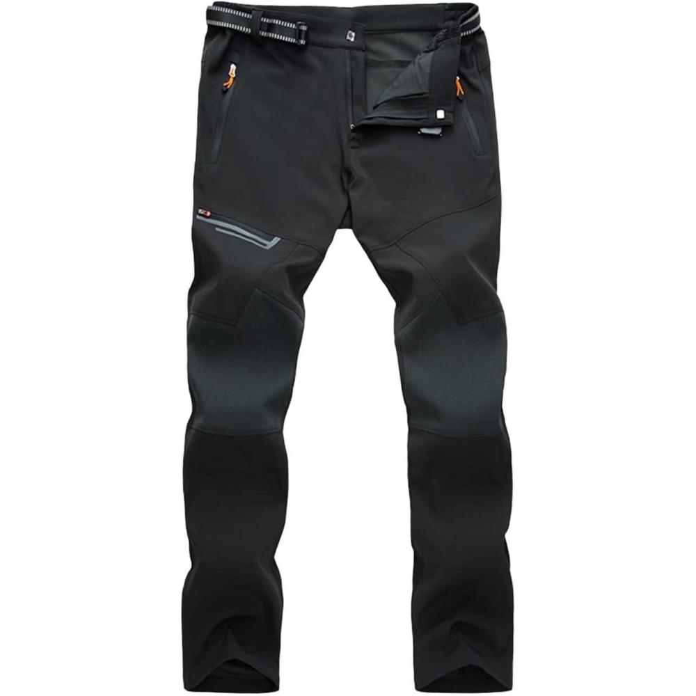 imageMAGCOMSEN Mens Hiking Pants QuickDry Water Resistant Reinforced Knee 4 Zip Pockets Outdoor Work PantsBlack