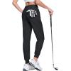 imageMAGCOMSEN Joggers for Women High Waisted Golf Pants with Zipper Pockets Quick Dry Lightweight Hiking Travel Workout PantsBlack