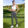 imageMAGCOMSEN Joggers for Women High Waisted Golf Pants with Zipper Pockets Quick Dry Lightweight Hiking Travel Workout PantsDark Grey