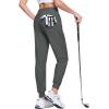 imageMAGCOMSEN Joggers for Women High Waisted Golf Pants with Zipper Pockets Quick Dry Lightweight Hiking Travel Workout PantsDark Grey