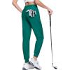 imageMAGCOMSEN Joggers for Women High Waisted Golf Pants with Zipper Pockets Quick Dry Lightweight Hiking Travel Workout PantsEgreen