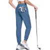 imageMAGCOMSEN Joggers for Women High Waisted Golf Pants with Zipper Pockets Quick Dry Lightweight Hiking Travel Workout PantsHaze Blue