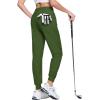 imageMAGCOMSEN Joggers for Women High Waisted Golf Pants with Zipper Pockets Quick Dry Lightweight Hiking Travel Workout PantsMilitary Green