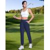 imageMAGCOMSEN Joggers for Women High Waisted Golf Pants with Zipper Pockets Quick Dry Lightweight Hiking Travel Workout PantsNavy