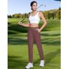 imageMAGCOMSEN Joggers for Women High Waisted Golf Pants with Zipper Pockets Quick Dry Lightweight Hiking Travel Workout PantsRusty Brown