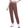 imageMAGCOMSEN Joggers for Women High Waisted Golf Pants with Zipper Pockets Quick Dry Lightweight Hiking Travel Workout PantsRusty Brown
