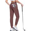imageMAGCOMSEN Joggers for Women High Waisted Golf Pants with Zipper Pockets Quick Dry Lightweight Hiking Travel Workout PantsRusty Brown