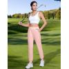 imageMAGCOMSEN Joggers for Women High Waisted Golf Pants with Zipper Pockets Quick Dry Lightweight Hiking Travel Workout PantsSmoky Pink