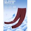 imageMAGCOMSEN Joggers for Women High Waisted Golf Pants with Zipper Pockets Quick Dry Lightweight Hiking Travel Workout PantsWine Red