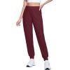imageMAGCOMSEN Joggers for Women High Waisted Golf Pants with Zipper Pockets Quick Dry Lightweight Hiking Travel Workout PantsWine Red