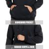 imageMAGCOMSEN Mens Heavy Hoodie Sherpa Fleece Lined Pullover Thick Winter Hooded SweatshirtBlack