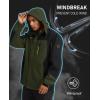 imageMAGCOMSEN Mens Hooded Windproof Water Resistant Rain Jacket Windbreaker 5 Pockets for HikingFishingTravelArmy Green