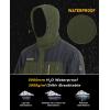 imageMAGCOMSEN Mens Hooded Windproof Water Resistant Rain Jacket Windbreaker 5 Pockets for HikingFishingTravelArmy Green