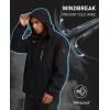 imageMAGCOMSEN Mens Hooded Windproof Water Resistant Rain Jacket Windbreaker 5 Pockets for HikingFishingTravelBlack