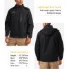 imageMAGCOMSEN Mens Hooded Windproof Water Resistant Rain Jacket Windbreaker 5 Pockets for HikingFishingTravelBlack