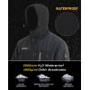 imageMAGCOMSEN Mens Hooded Windproof Water Resistant Rain Jacket Windbreaker 5 Pockets for HikingFishingTravelBlack