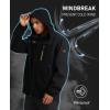 imageMAGCOMSEN Mens Hooded Windproof Water Resistant Rain Jacket Windbreaker 5 Pockets for HikingFishingTravelBlack Grey