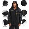 imageMAGCOMSEN Mens Hooded Windproof Water Resistant Rain Jacket Windbreaker 5 Pockets for HikingFishingTravelBlack Grey