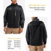 imageMAGCOMSEN Mens Hooded Windproof Water Resistant Rain Jacket Windbreaker 5 Pockets for HikingFishingTravelBlack Grey