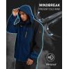 imageMAGCOMSEN Mens Hooded Windproof Water Resistant Rain Jacket Windbreaker 5 Pockets for HikingFishingTravelDenim Blue