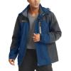imageMAGCOMSEN Mens Hooded Windproof Water Resistant Rain Jacket Windbreaker 5 Pockets for HikingFishingTravelDenim Blue