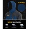 imageMAGCOMSEN Mens Hooded Windproof Water Resistant Rain Jacket Windbreaker 5 Pockets for HikingFishingTravelDenim Blue