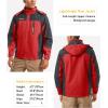 imageMAGCOMSEN Mens Hooded Windproof Water Resistant Rain Jacket Windbreaker 5 Pockets for HikingFishingTravelRed Grey