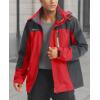imageMAGCOMSEN Mens Hooded Windproof Water Resistant Rain Jacket Windbreaker 5 Pockets for HikingFishingTravelRed Grey