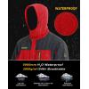 imageMAGCOMSEN Mens Hooded Windproof Water Resistant Rain Jacket Windbreaker 5 Pockets for HikingFishingTravelRed Grey