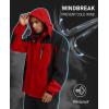 imageMAGCOMSEN Mens Hooded Windproof Water Resistant Rain Jacket Windbreaker 5 Pockets for HikingFishingTravelRed Grey