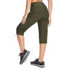 imageMAGCOMSEN Womens Capri Pants UPF 50 Lightweight Hiking Cargo Capri Joggers Quick Dry Golf Summer Pants with 5 PocketsArmy Green