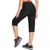 imageMAGCOMSEN Womens Capri Pants UPF 50 Lightweight Hiking Cargo Capri Joggers Quick Dry Golf Summer Pants with 5 PocketsBlack