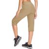 imageMAGCOMSEN Womens Capri Pants UPF 50 Lightweight Hiking Cargo Capri Joggers Quick Dry Golf Summer Pants with 5 PocketsKhaki
