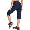 imageMAGCOMSEN Womens Capri Pants UPF 50 Lightweight Hiking Cargo Capri Joggers Quick Dry Golf Summer Pants with 5 PocketsNavy Blue