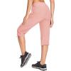 imageMAGCOMSEN Womens Capri Pants UPF 50 Lightweight Hiking Cargo Capri Joggers Quick Dry Golf Summer Pants with 5 PocketsPeach