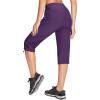 imageMAGCOMSEN Womens Capri Pants UPF 50 Lightweight Hiking Cargo Capri Joggers Quick Dry Golf Summer Pants with 5 PocketsPurple Red