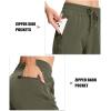 imageMAGCOMSEN Womens Hiking Pants Lightweight Quick Dry Water Resistant Joggers with Pockets Athletic Travel OutdoorArmy Green